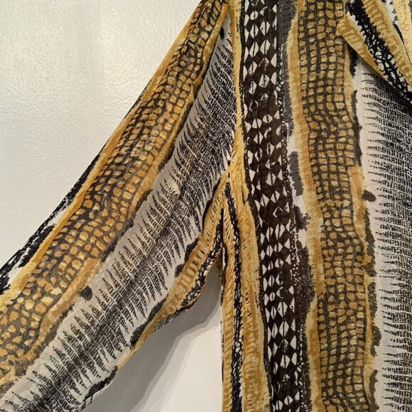 Vintage Lew Magram Collection Sheer Button Shirt Dress Size 16 Retro Bohemian - Picture 5 of 11